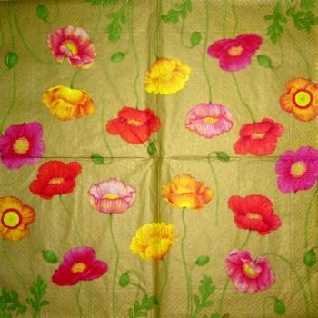 163 Anemonen, Mohn - 3-lagig - Caspari
